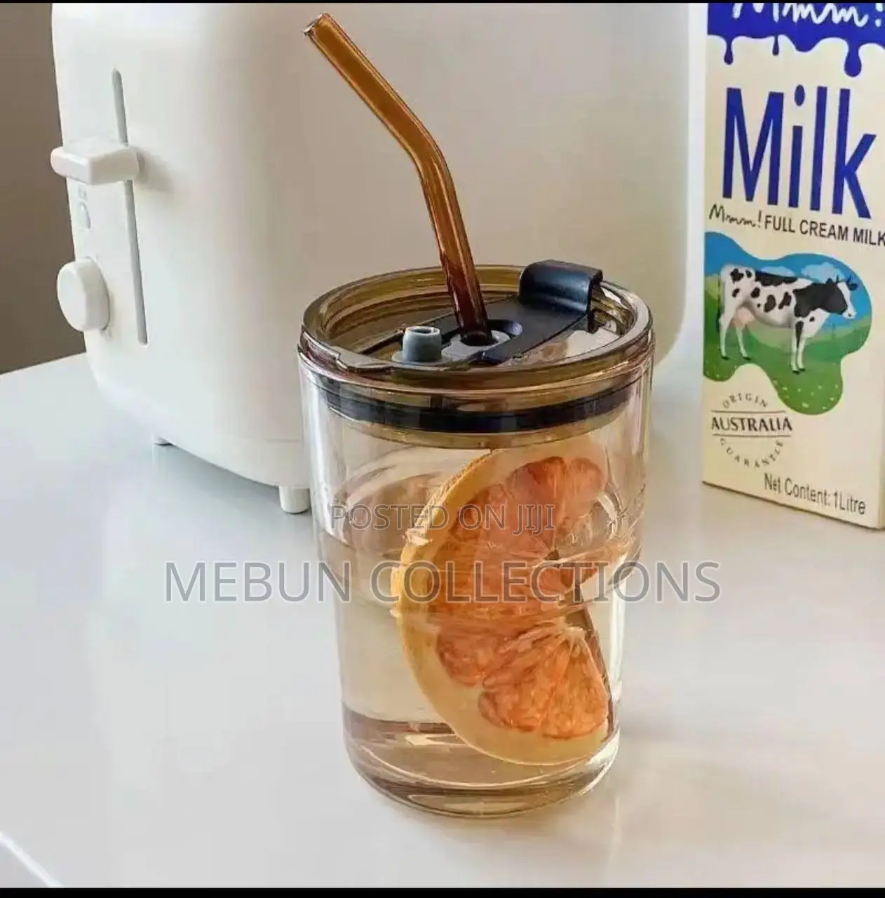 Classy Glass Cup With Straw