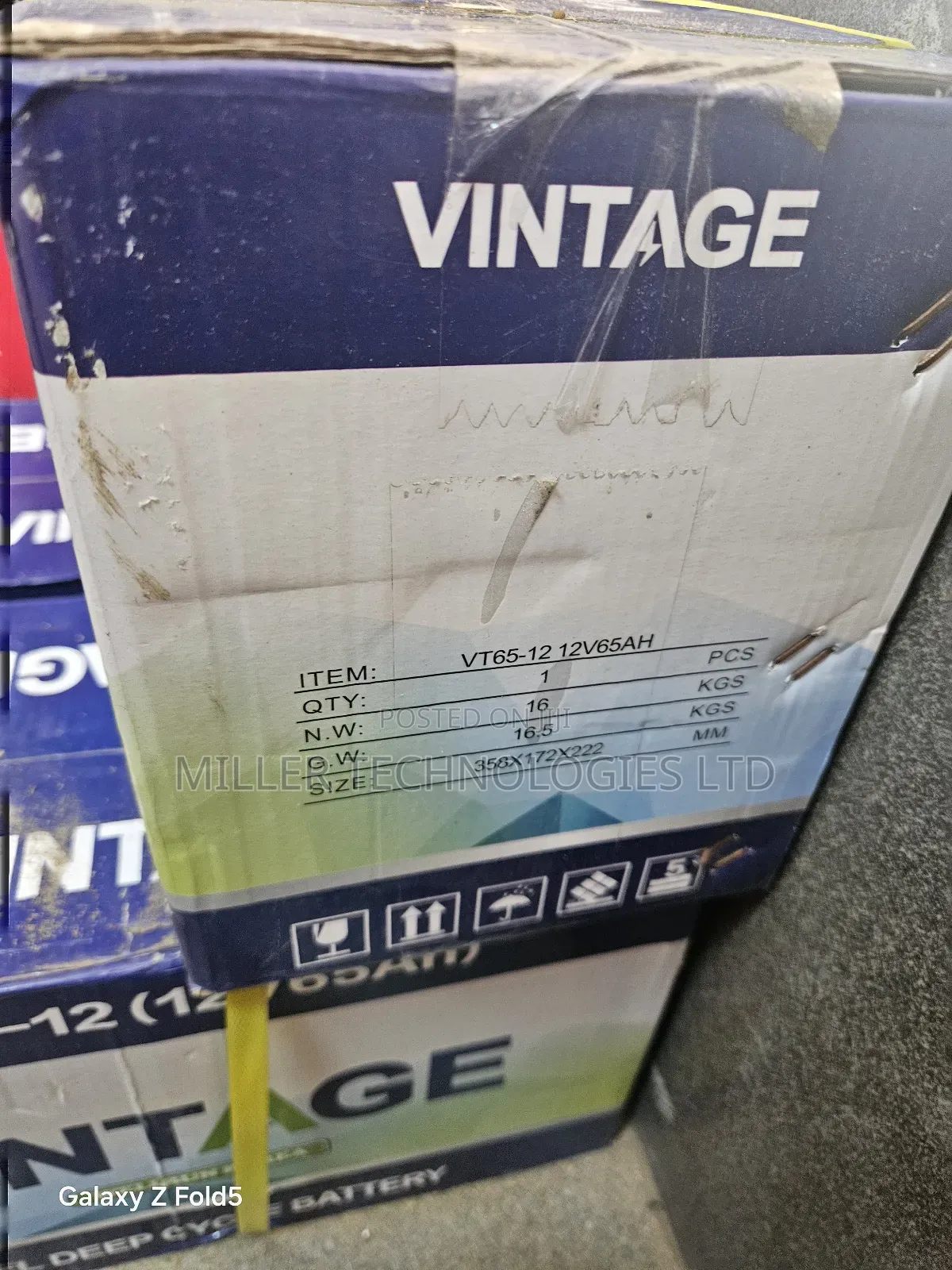 Vintage Dry Cell Battery 65ah 12v
