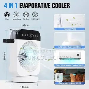 Rotating Mist Air Cooler Fan With Touchscreen and Led Light