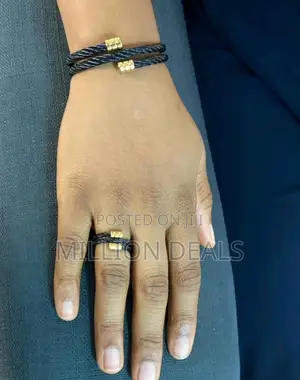 2-in-1 Luxury Men’S Black Bracelet N Ring