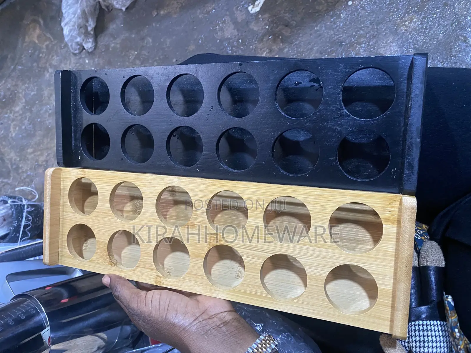 12 Holes Tequila Rack With Shot Glass Cups