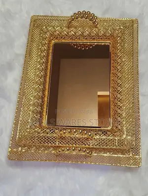 2 In1 Vintage Gold Mirrored Vanity Tray