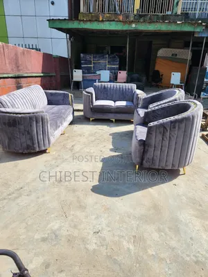 Upholstery Seven Seaters Set of Fabric Chairs.