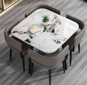 Marble Dining With 4 Seaters