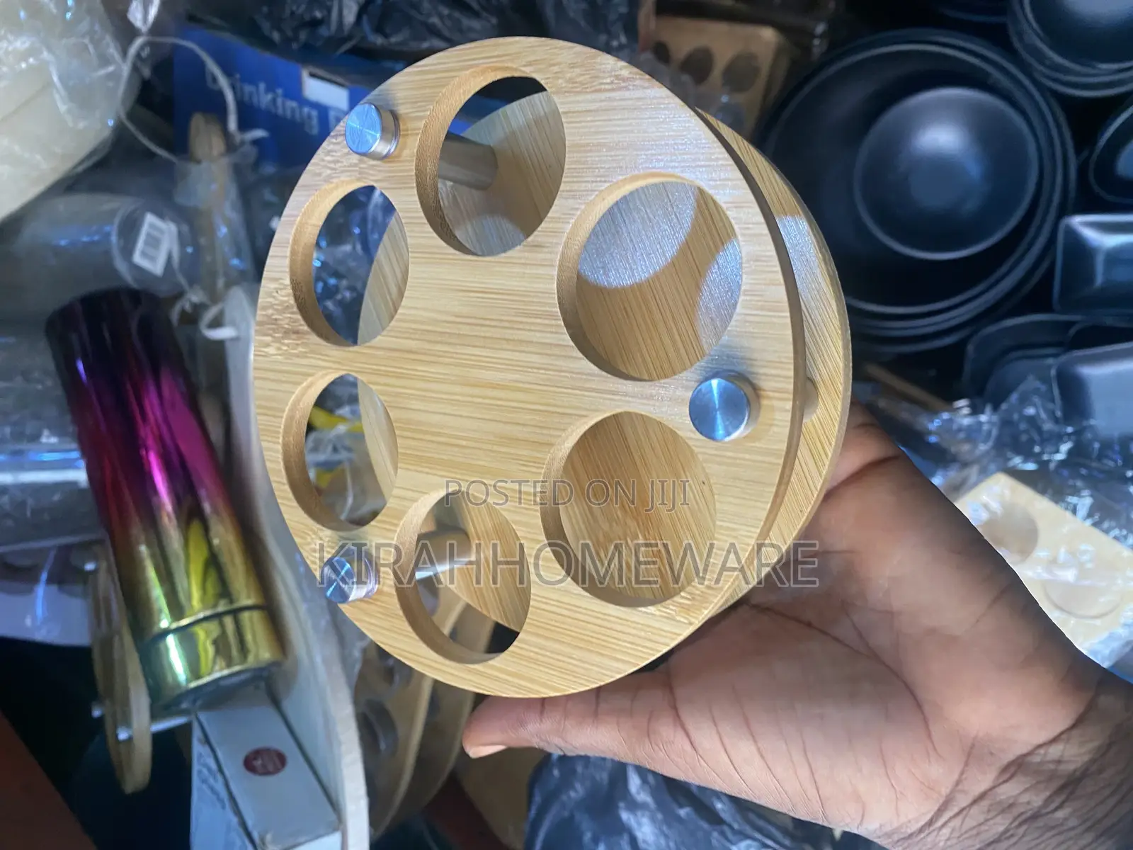 Round Tequila Rack With Shot Glass Cup