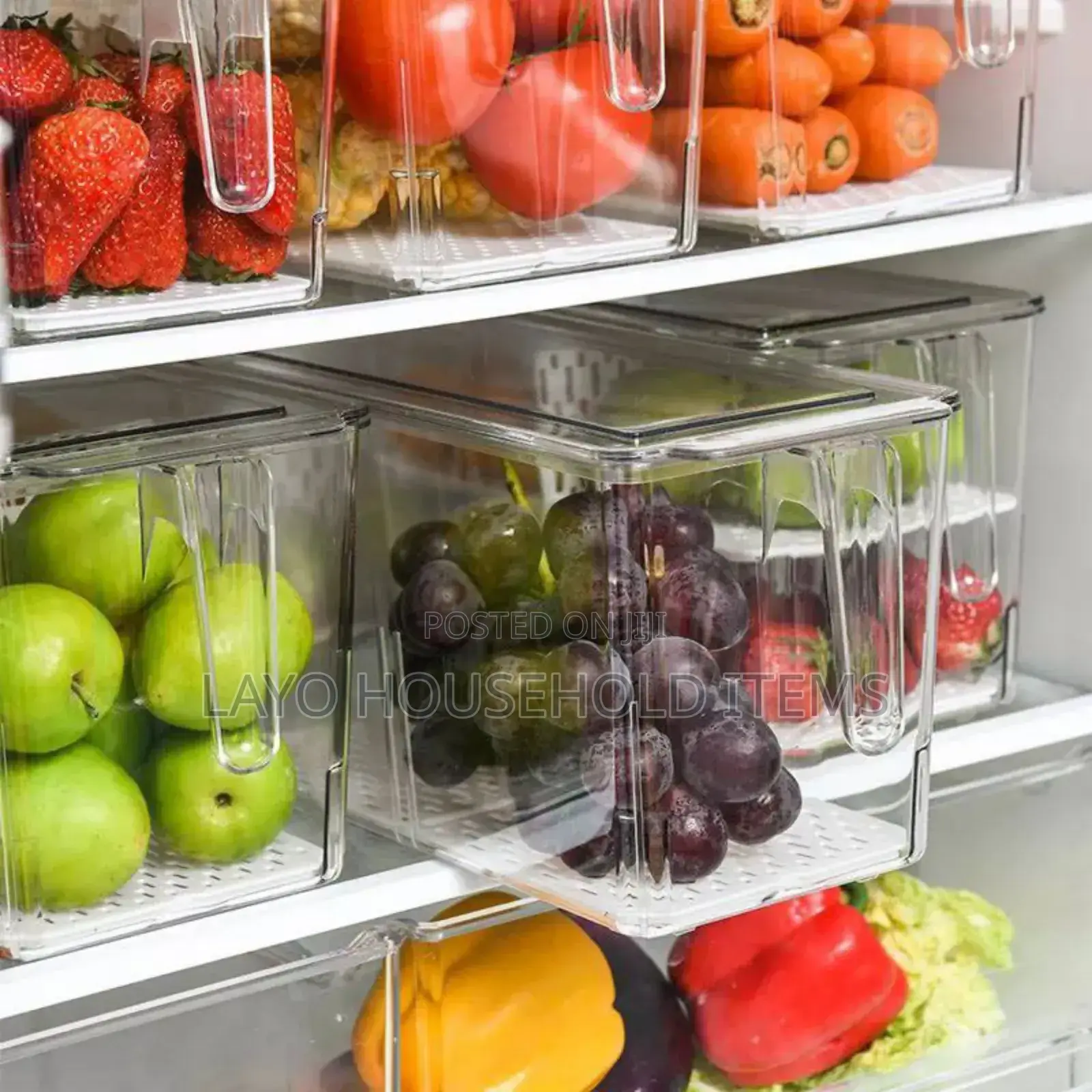 Refrigerator Storage Box With Lid,