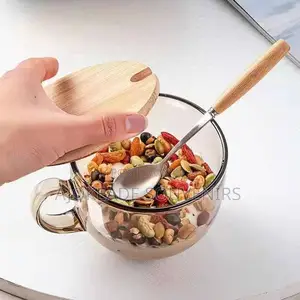 Soup Cup With Wooden Spoon and Bamboo Lid