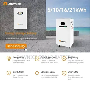 Dawnice 5kwh Wall Mounted Lifepo4 Solar Battery