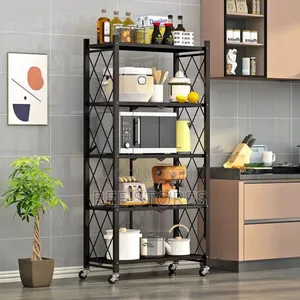 5 Layers Quality Foladable Multipurpose Storage Kitchen Rack