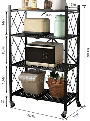 4 Layers Foldable Multipurpose Kitchen Display Rack
