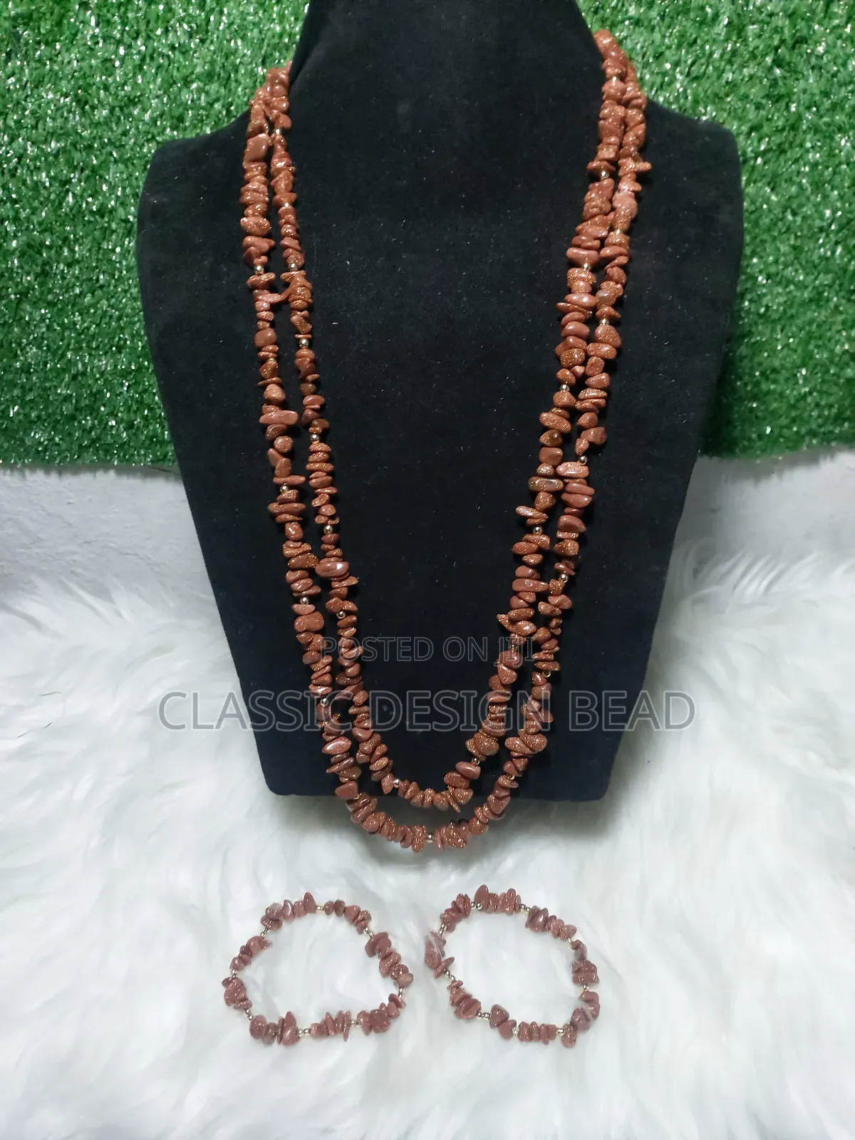 2 Layers Brown Beads High Quality