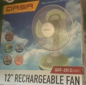 Qasa 12” Rechargeable Fan - QRF-2912new Dc/Ac Table/Wall Fan