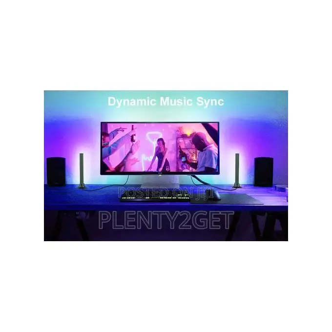 2in1 31CM Height RGB Colorful Desktop Light Bar/Music Light