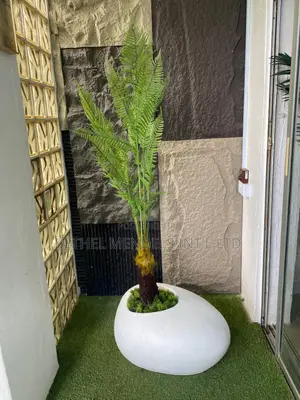 Combo of Fiberglass Flower Pot/Planter and Artificial Plant