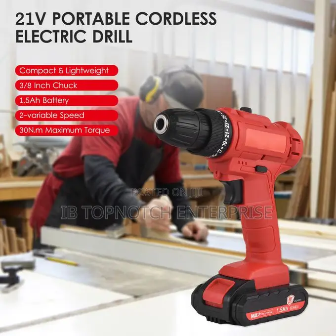 Rechargeable 3/8 Inch Handheld Power Drill Screwdriver