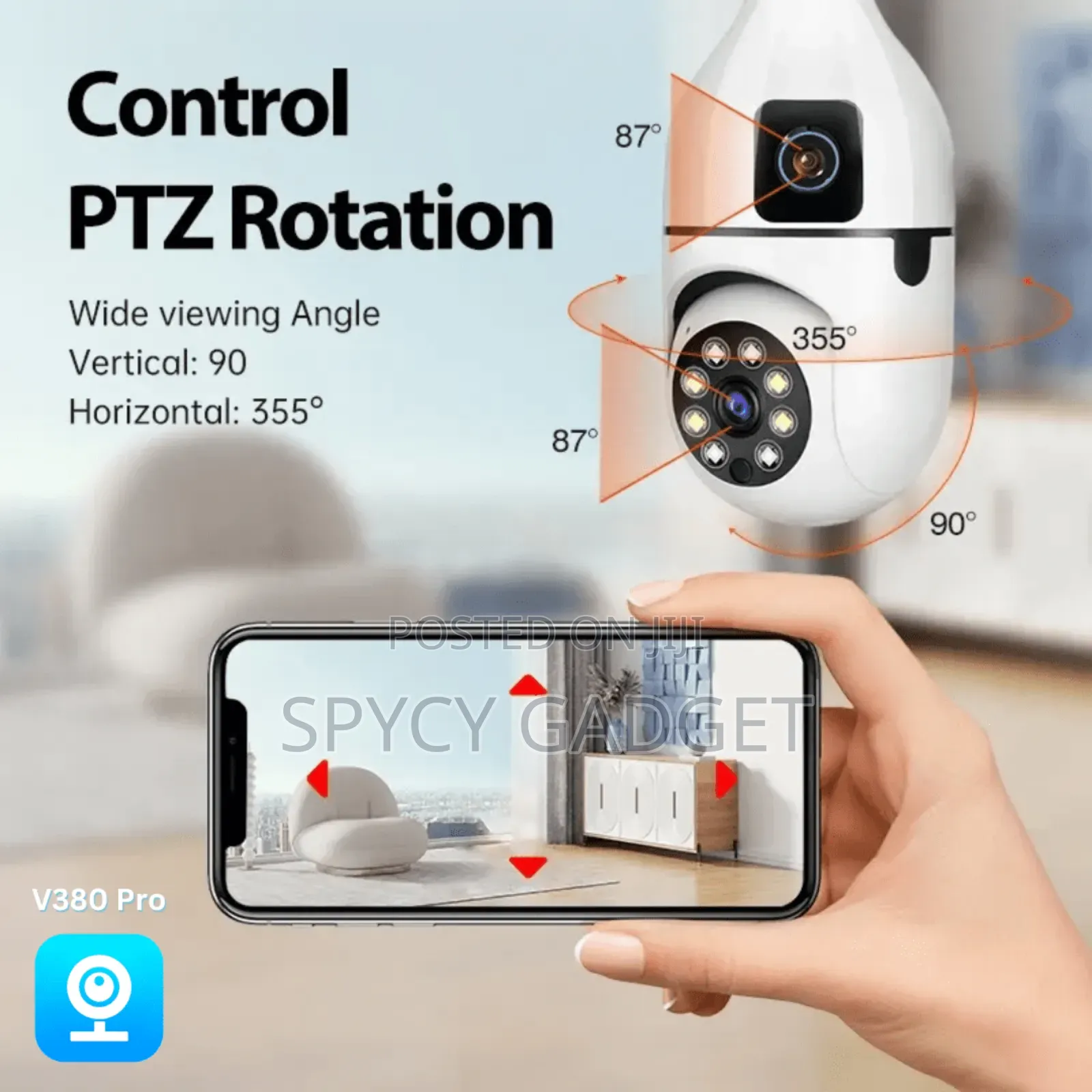 Dual Lens PTZ Bulb Auto Tracking Wireless Camera