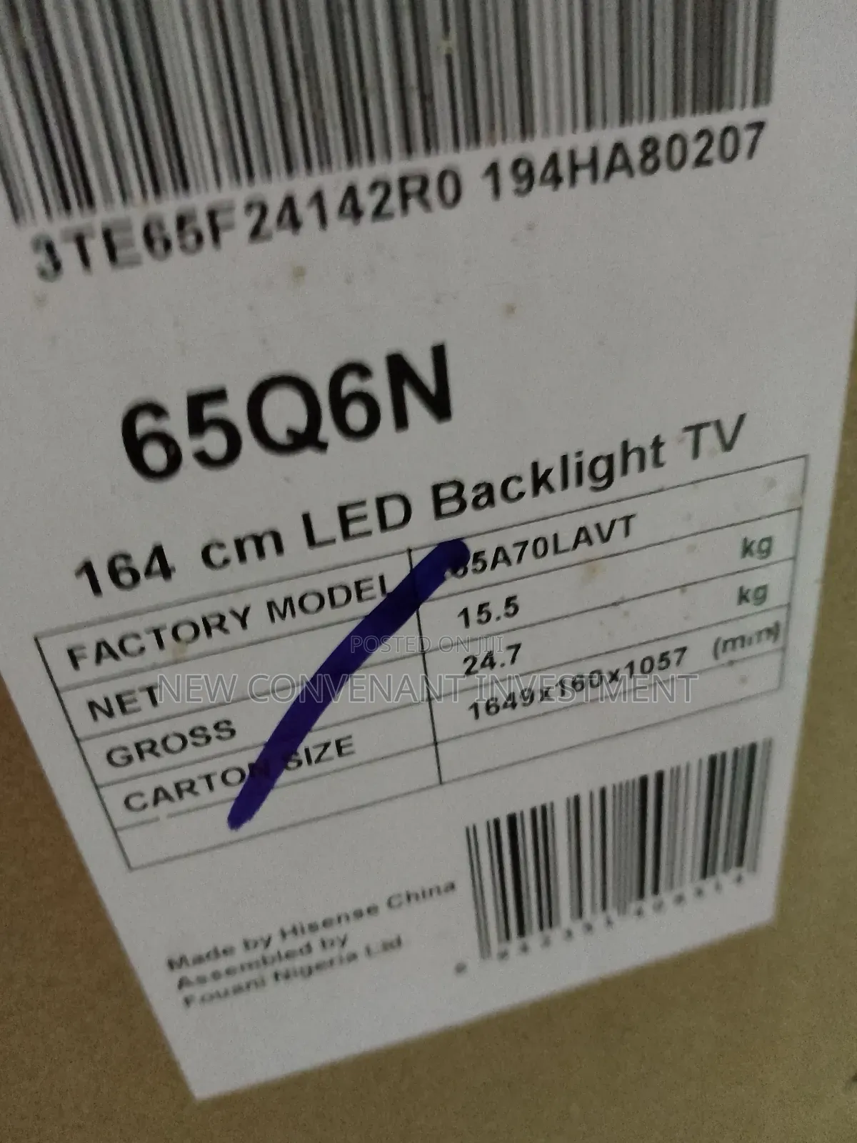 Original Quality Hisense 65inches Qled