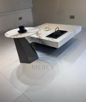 Rectangular Center Table With Stool Marble Top