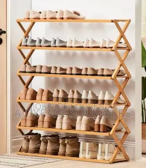 Bamboo Folding Multifunctional Wooden Shoe Rack