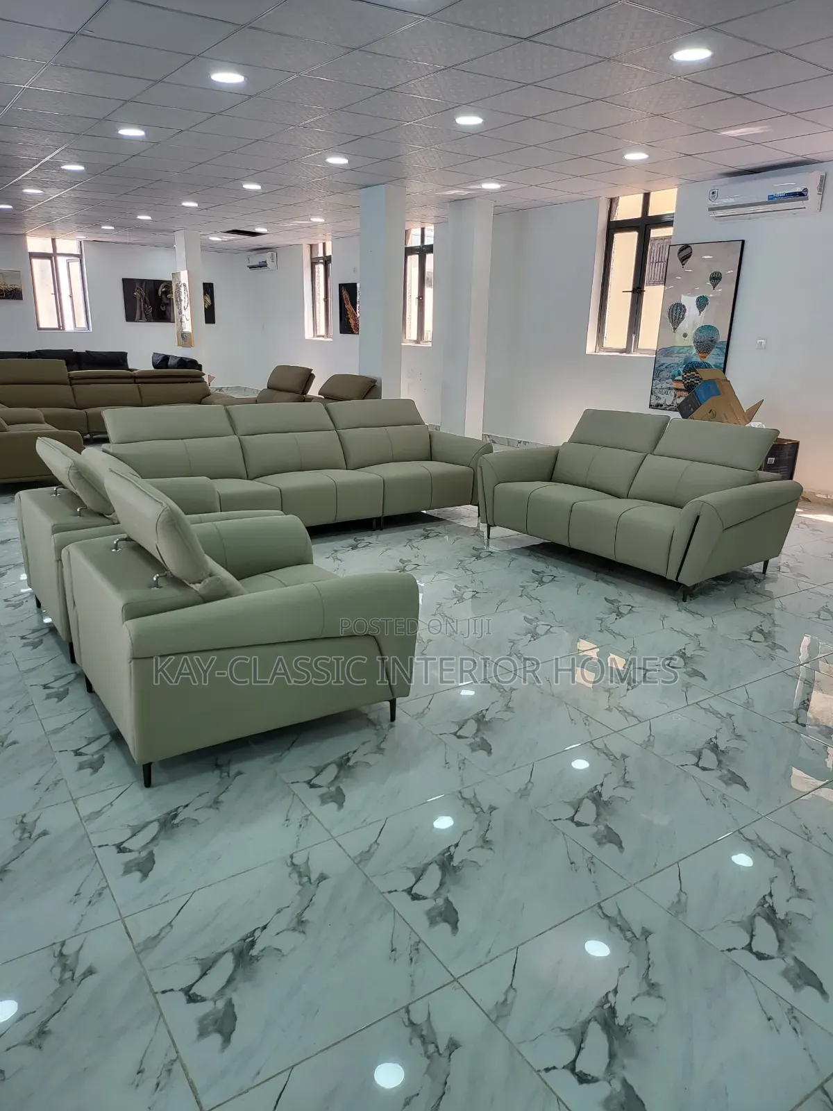 Italian Leather Seven Setter's Sofa