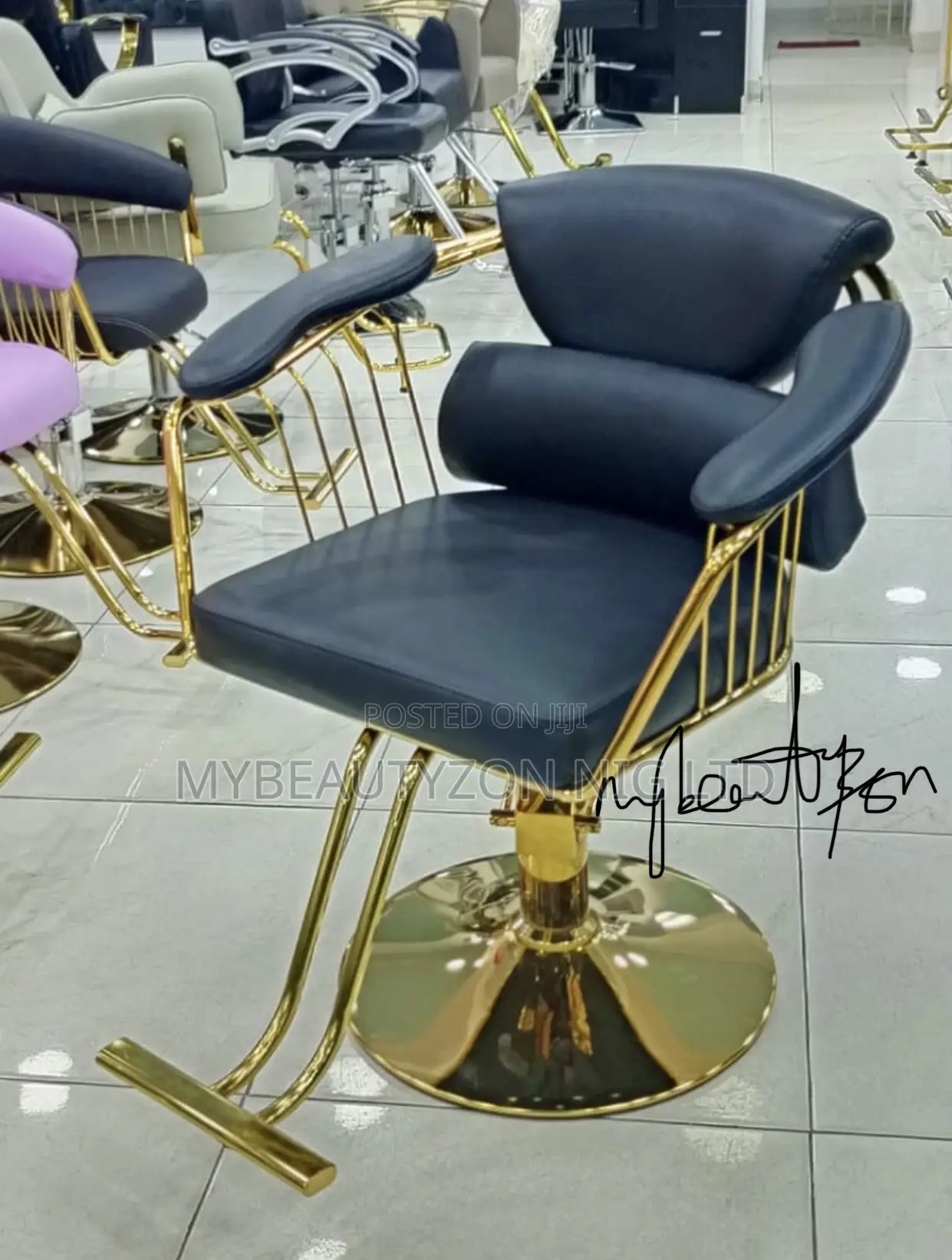 Gold Base Salon Chair