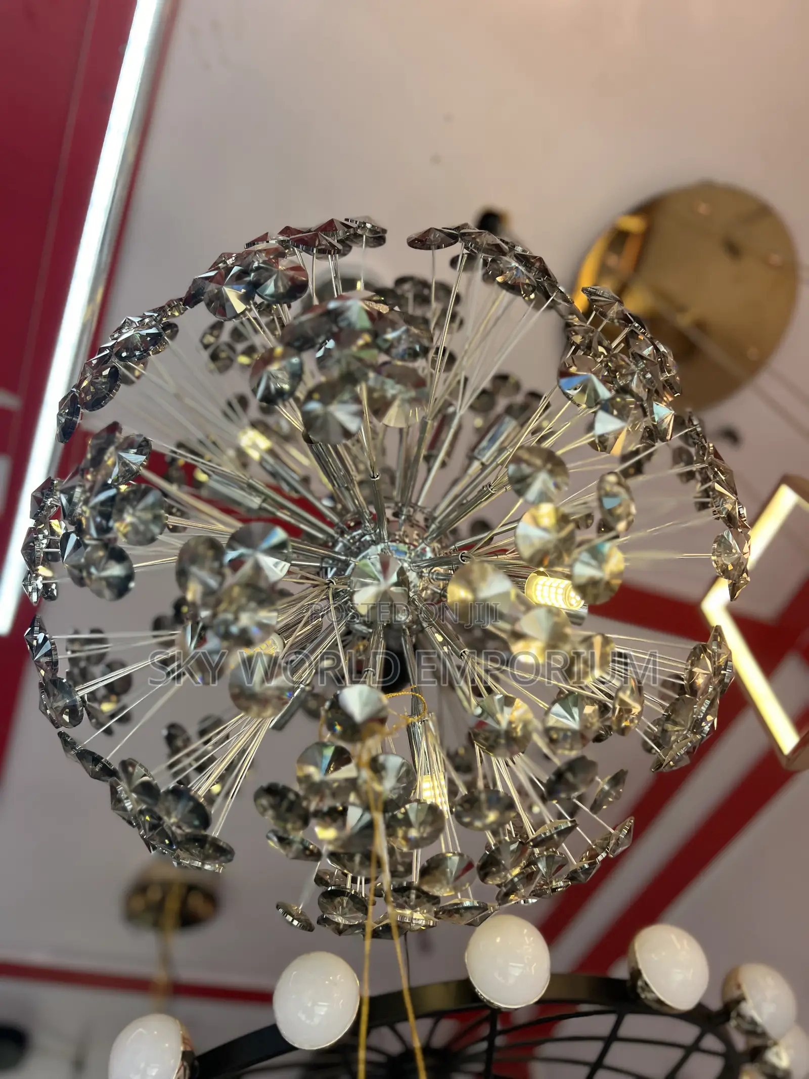 Modern Luxury Crystal Dandelion Pendant Light Spark Ball