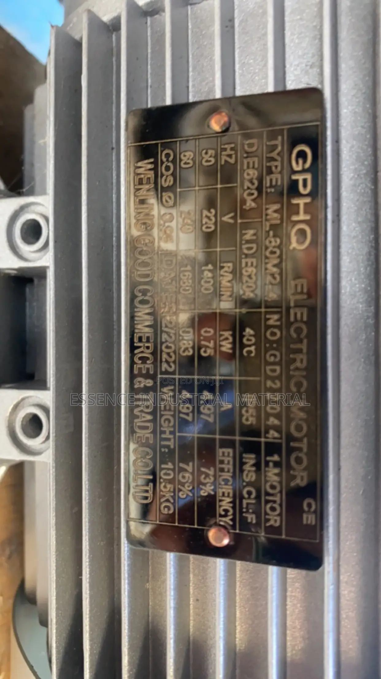 Single Phase Induction Gear Motor Reducer 1HP Side Shaft