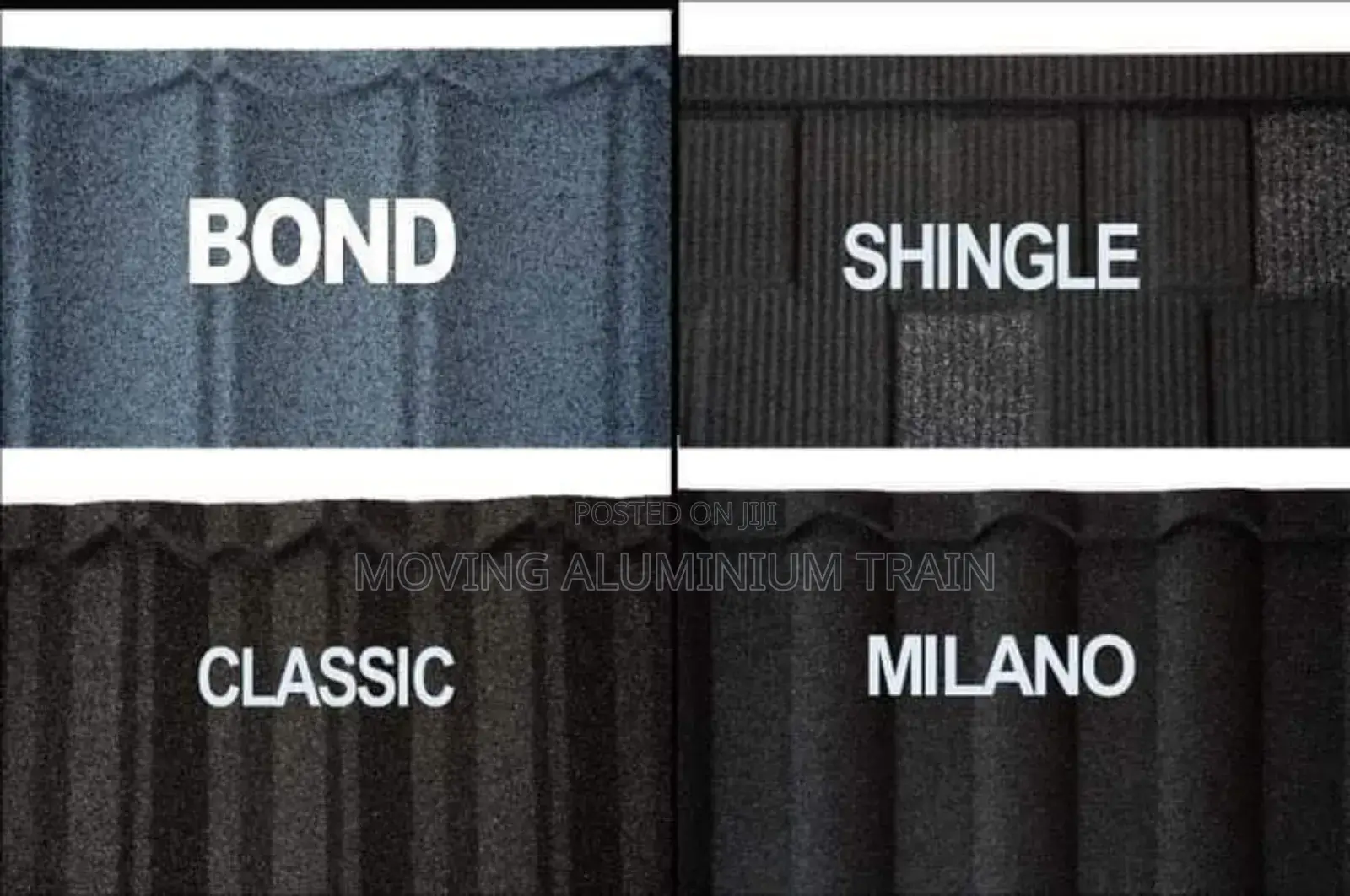 Bond, Classic Milano and Shingle Roofing Sheets