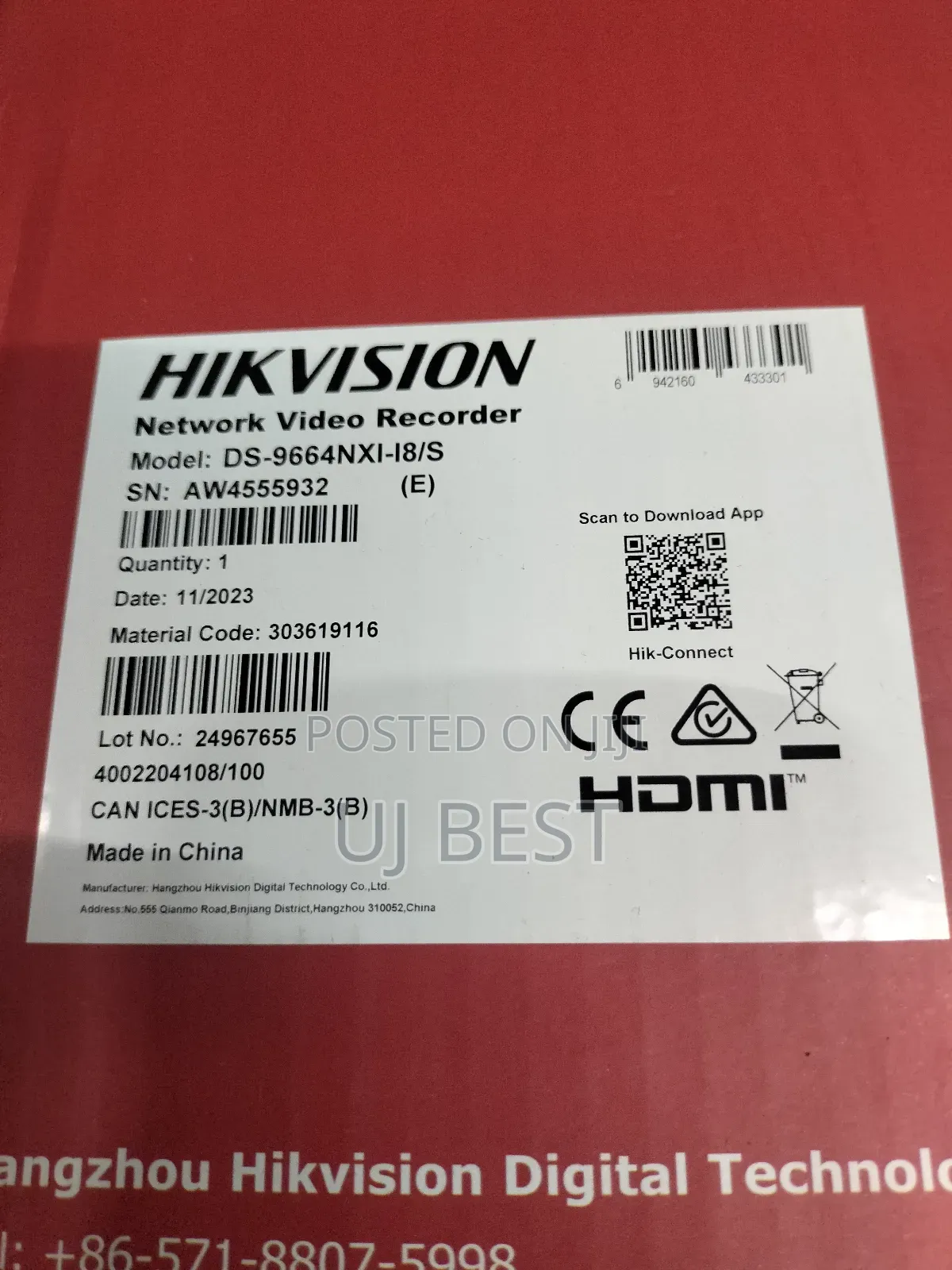 Hikvision 64ch NVR I8 Ds-9664ni-I8 Embedded 