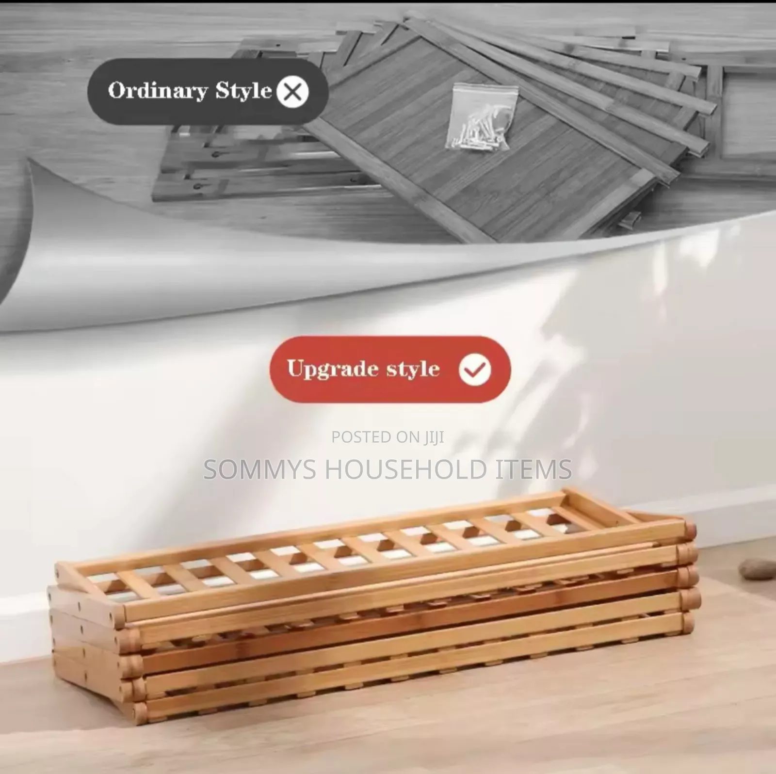 Foldable Bamboo Shoe Rack