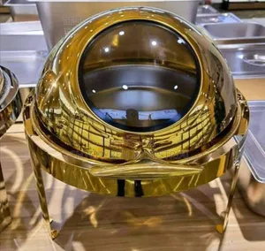 Gold Round Chaffing Dish