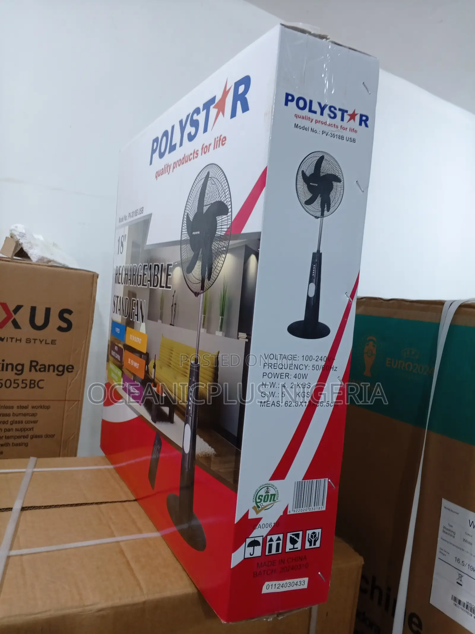 Advanced-18inches Polystar Recharegeable Fan