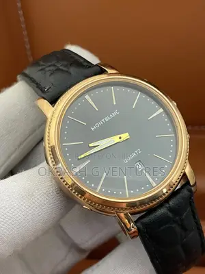 Montblanc Rose Gold Leather Strap Watch