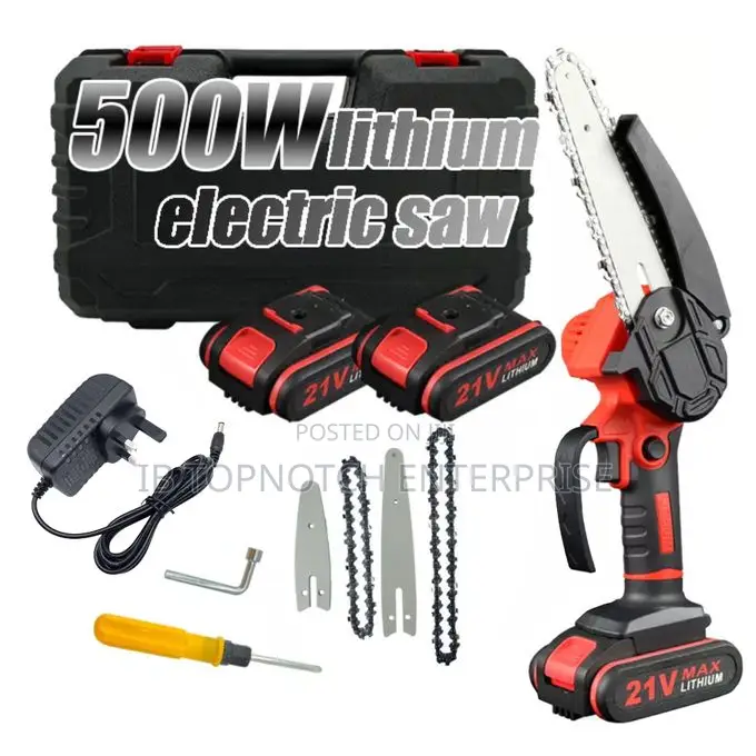 Electric Cordless Chainsaw 4-6in With 2 Security Locks