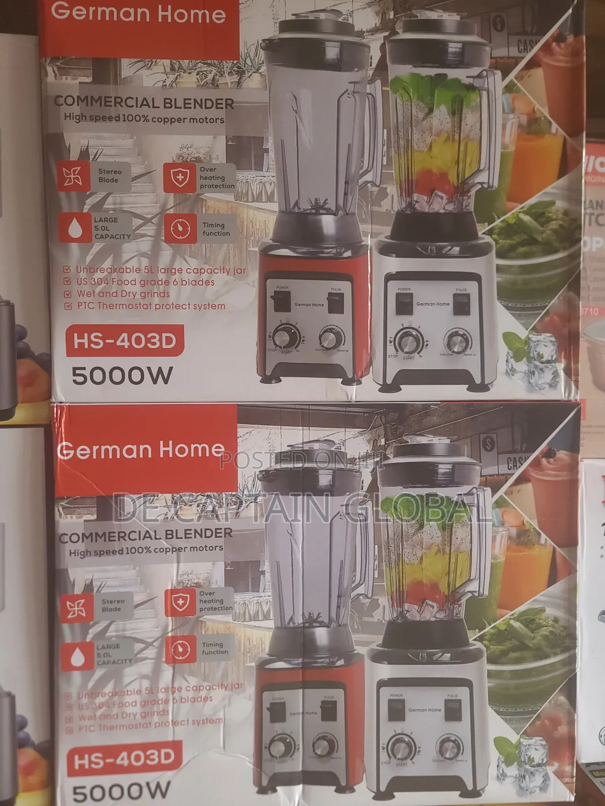 German Home 5litres Wall Breaker Commercial Blender 5000W