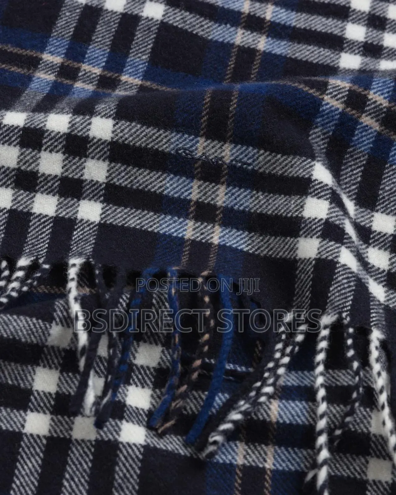 Genuine Gant Luxury Check Twill Scarf Evening Blue