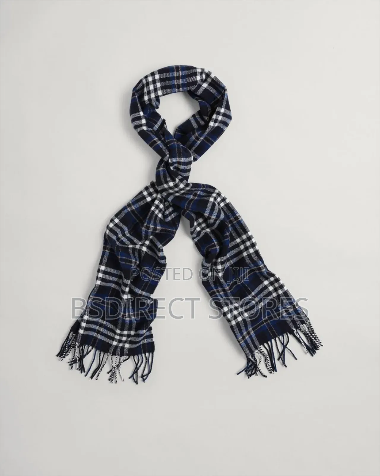 Genuine Gant Luxury Check Twill Scarf Evening Blue