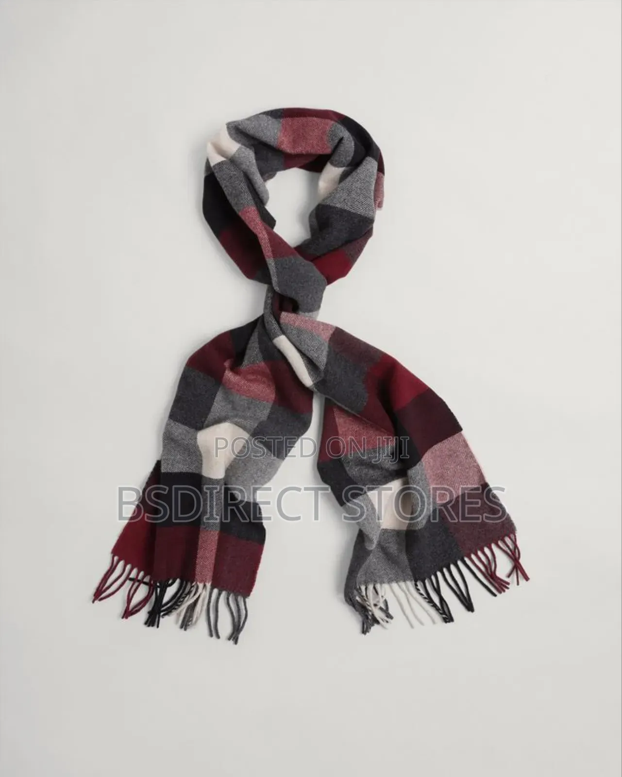 GENUINE GANT D2. Multi Check Wool Scarf Antracit Melange