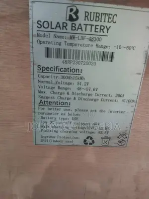 15kwh Lithium Battery 3years Warranty.