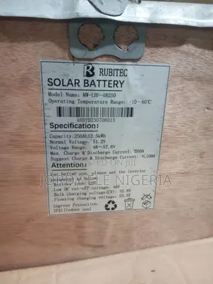12.5kwh Lithium Battery 51.2V 250ah (3 Years Warranty)