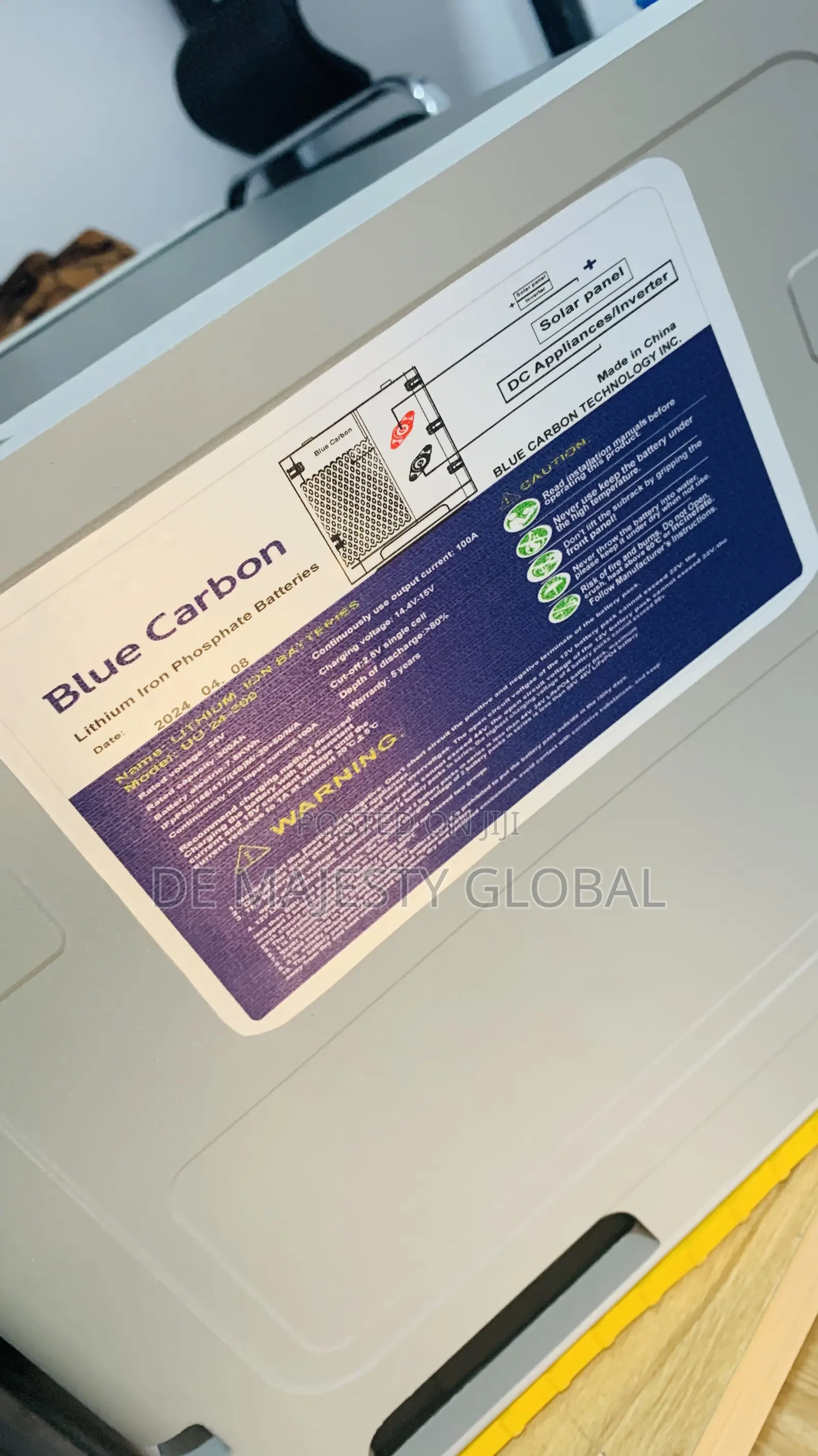 7.5kwh 24V 300A Blue Carbon Lithium Battery
