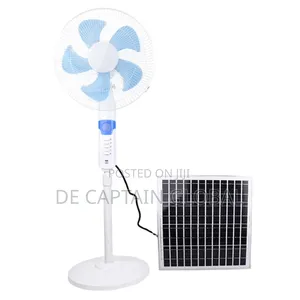 16" Solar Rechargeable Fan, 25watts Solar Panel and Bulb