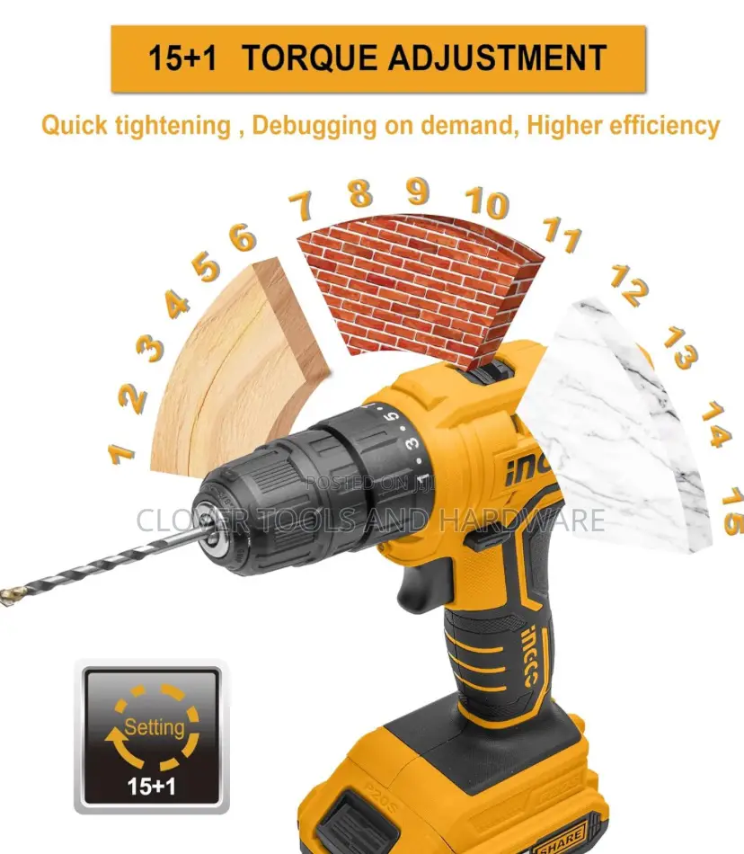 Ingco 20v Lithium-Ion Cordless Drill
