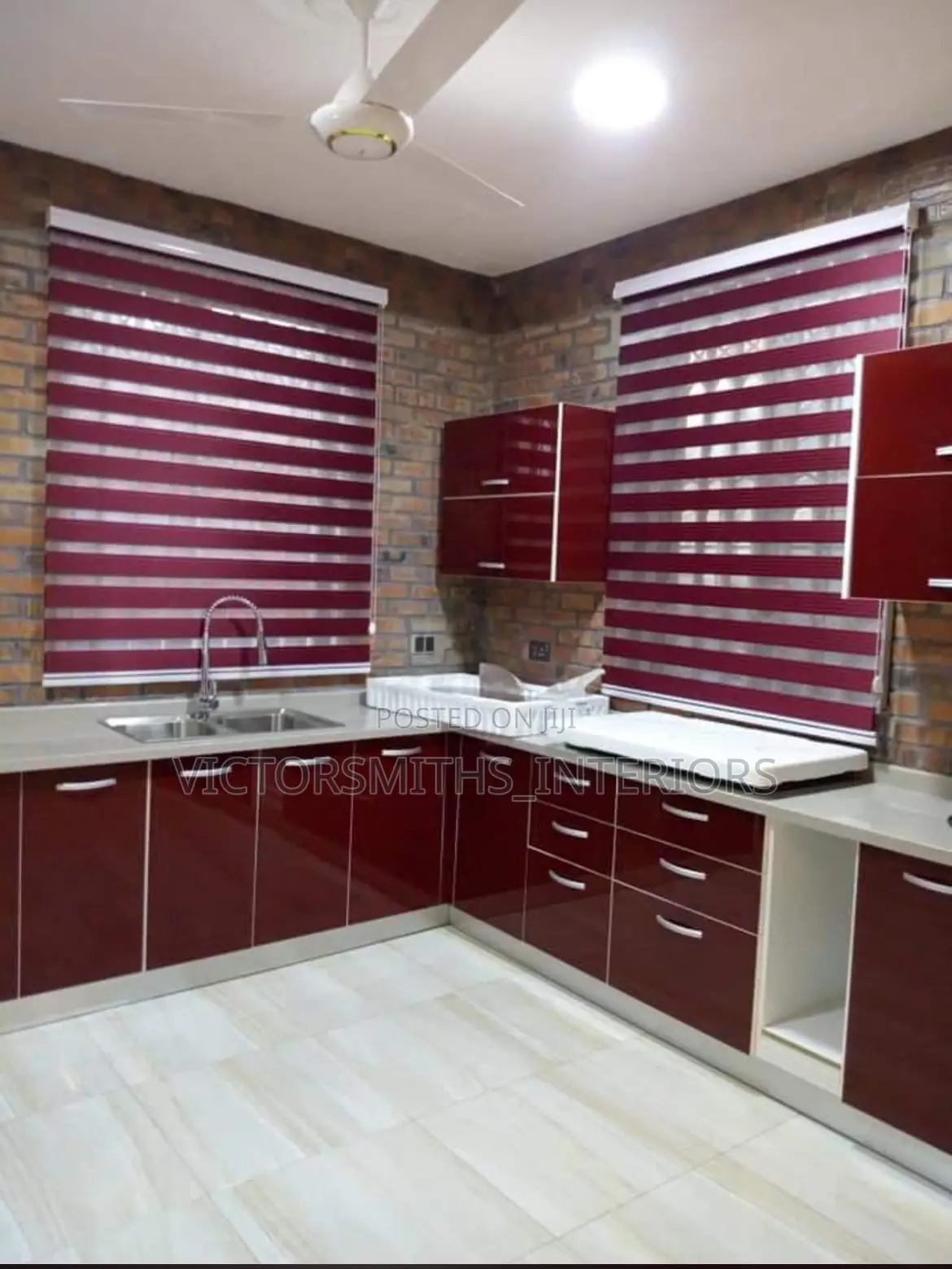 Luxury Kitchen Cabinets and Day and Night Blinds