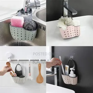 Sink Faucet Caddy Sponge Holder With Adjustable Strap