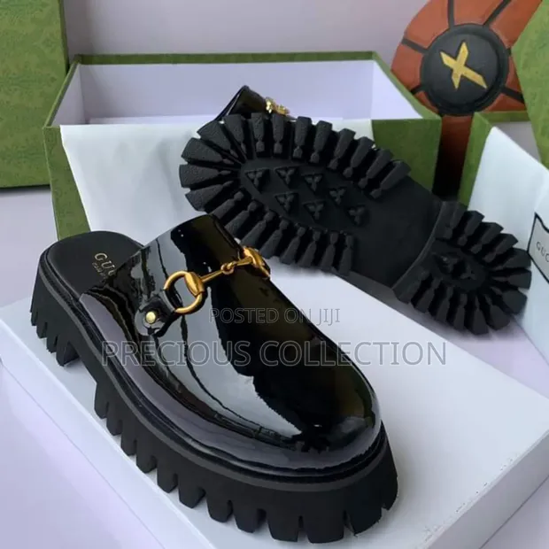 Men's Gucci High Sole Glossy Leather Half Shoe in Ojo Shoes