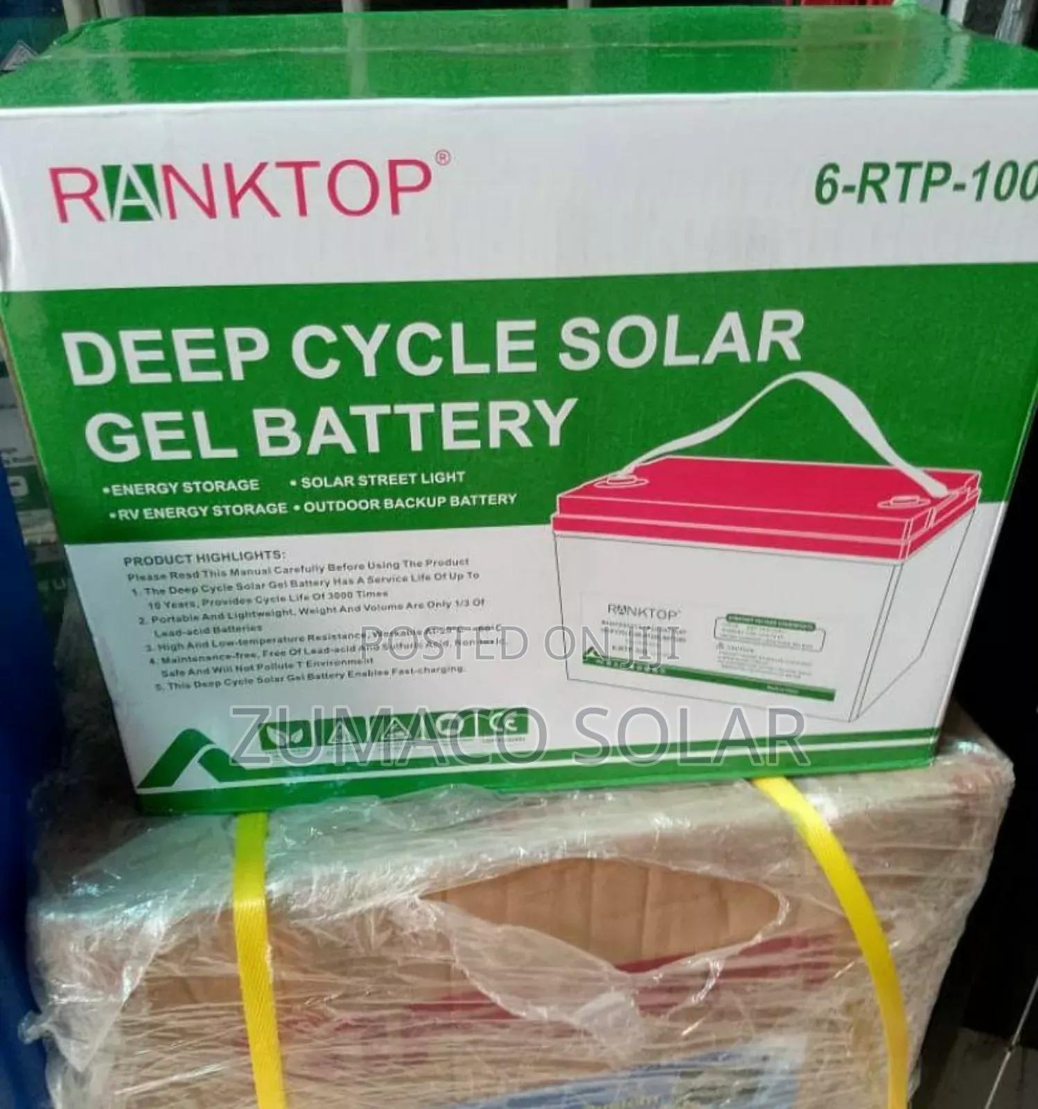 Ranktop Deep Cycle Solar Gel Battery