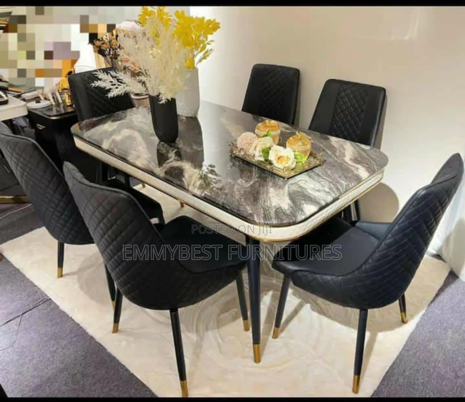 Quality Marble Dinning Set Six Seaters.