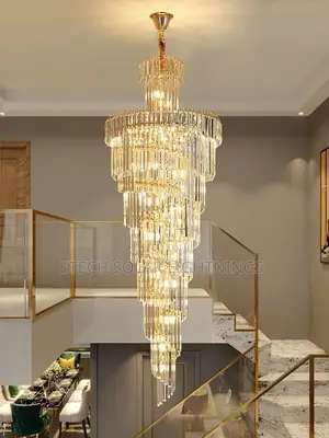 Modern Duplex Staircase Living Room Crystal Chandelier Light