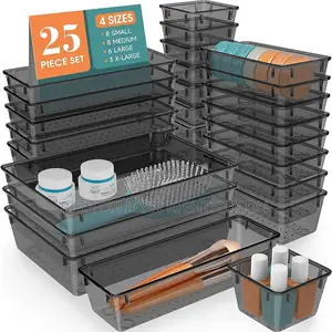 USA WOWBOX 25 PCS Plastic Drawer Organizer Set, Desk Drawer
